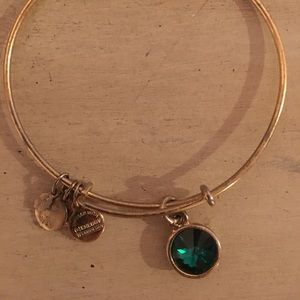 Alex and Ani Emerald green stone bracelet